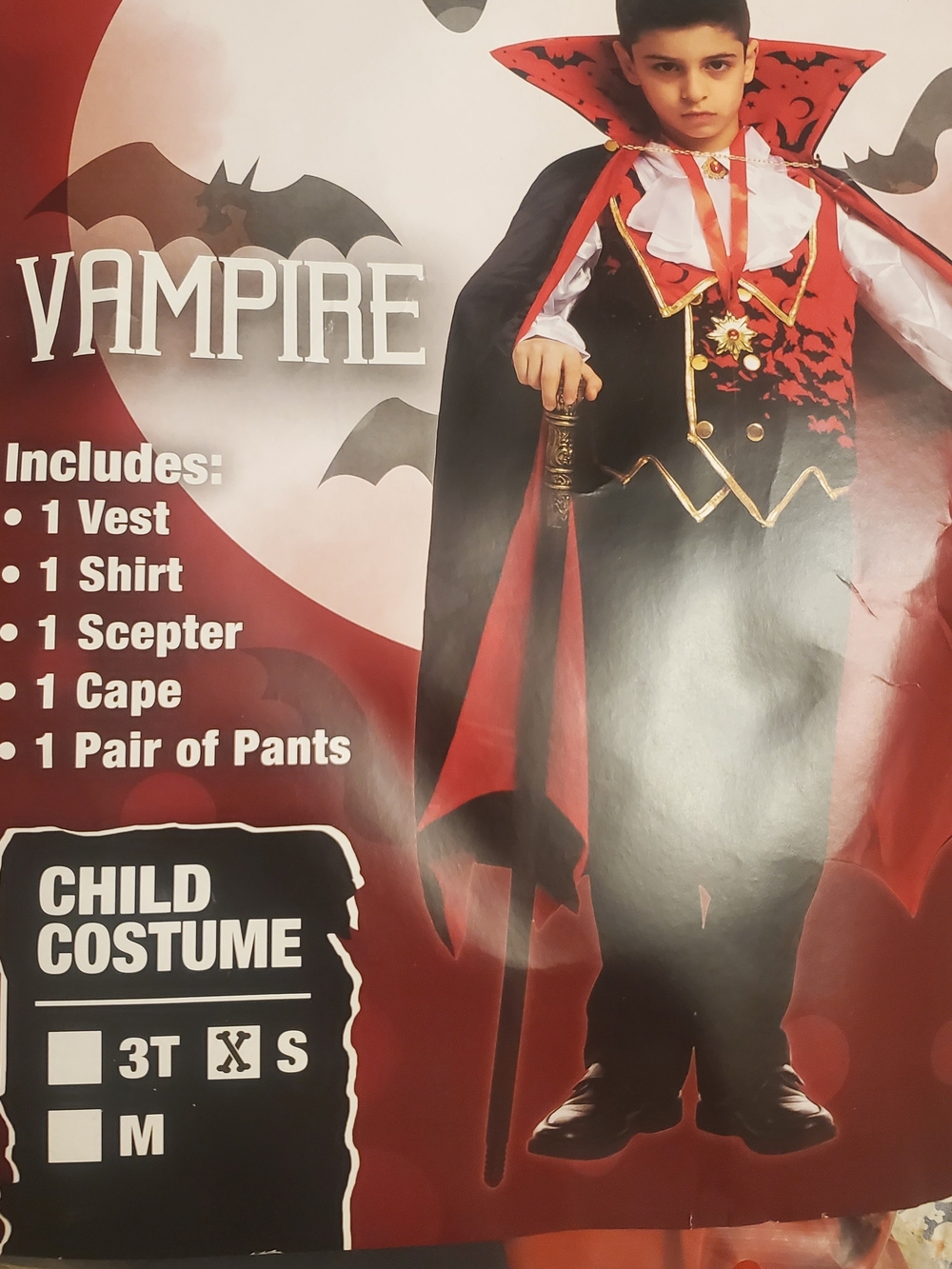 Vampire Child Costume - Red and Black Cape Set
